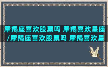 摩羯座喜欢股票吗 摩羯喜欢星座/摩羯座喜欢股票吗 摩羯喜欢星座-我的网站